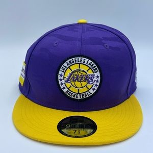 Los Angeles Lakers NBA New Era Hat Size 7 3/4 NWT Purple Gold Camo